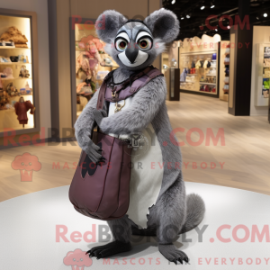 Grå Lemur maskot kostume...