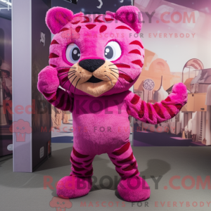 Magenta Tiger Maskottchen...