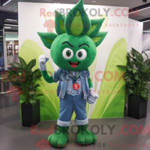 Green Heart mascot costume...