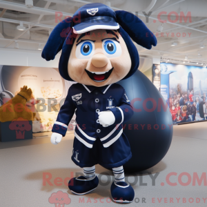 Navy Rugby Ball Maskottchen...