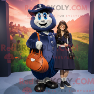 Navy Rugby Ball mascot...