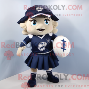 Navy Rugby Ball maskot...
