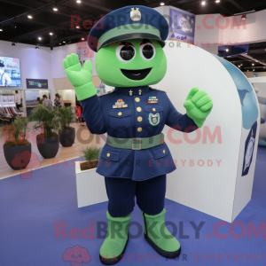 Grøn Navy Soldier maskot...