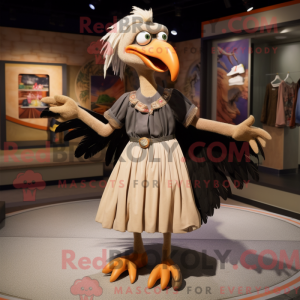 Tan Crow mascot costume...