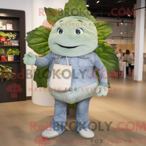 Gray Cabbage Leaf maskot...