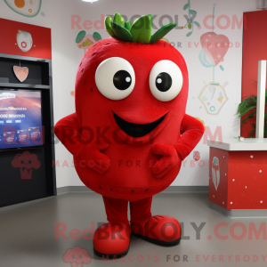 Máscara de morango vermelho...
