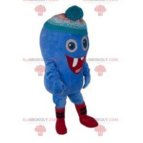 Lustiges Charaktermaskottchen mit einer blauen Kappe