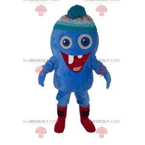 Funny character mascot with a blue cap