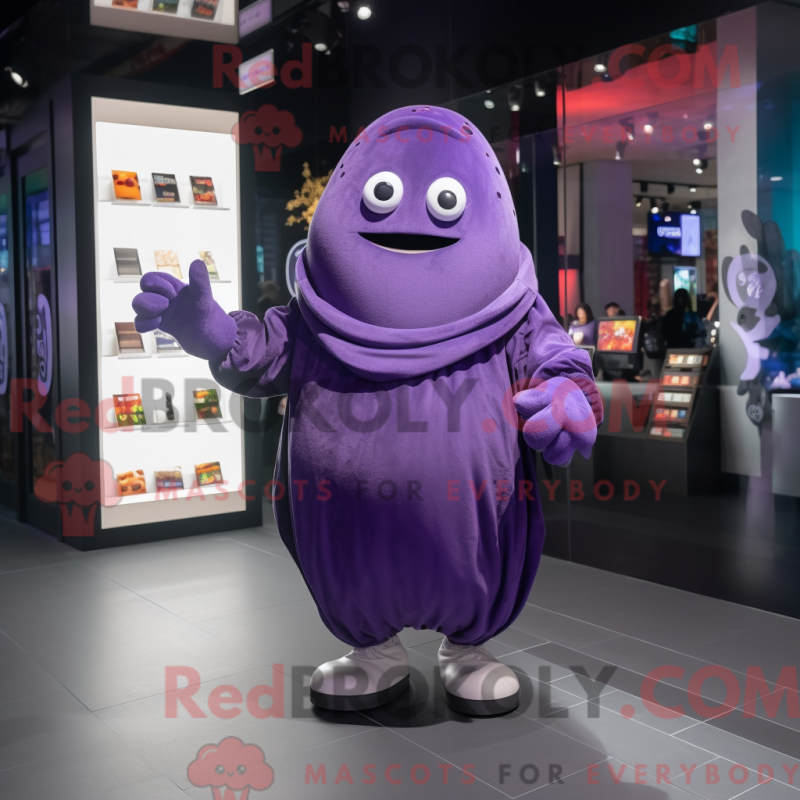 Fantasia de mascote de batata roxa com capa e smartwatches - Mascotes de batata - REBROKO_307067 - RedBrokoly.com