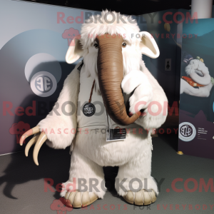 Hvit Mammoth maskot drakt...