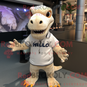 Cream Allosaurus maskot...