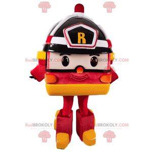 Firefighter mascot transform and his beautiful black helmet