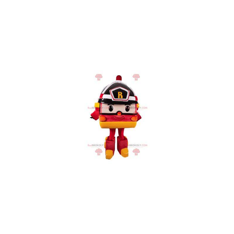 Transformación de la mascota del bombero y su hermoso casco negro Transformación de la mascota del bombero y su hermoso casco negro