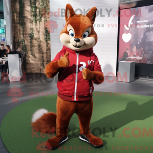Maroon Squirrel mascot...
