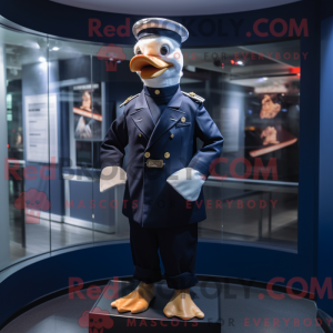 Navy Muscovy Duck mascot...