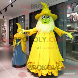 Lemon Yellow Witch mascot...