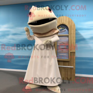 Beige Sverdfisk maskot...
