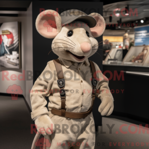 Beige Rat mascottekostuum...