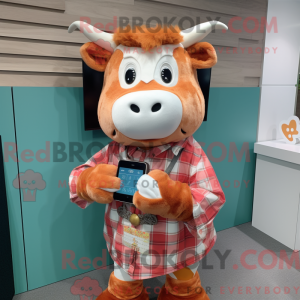 Peach Cow-maskotdraktfigur...