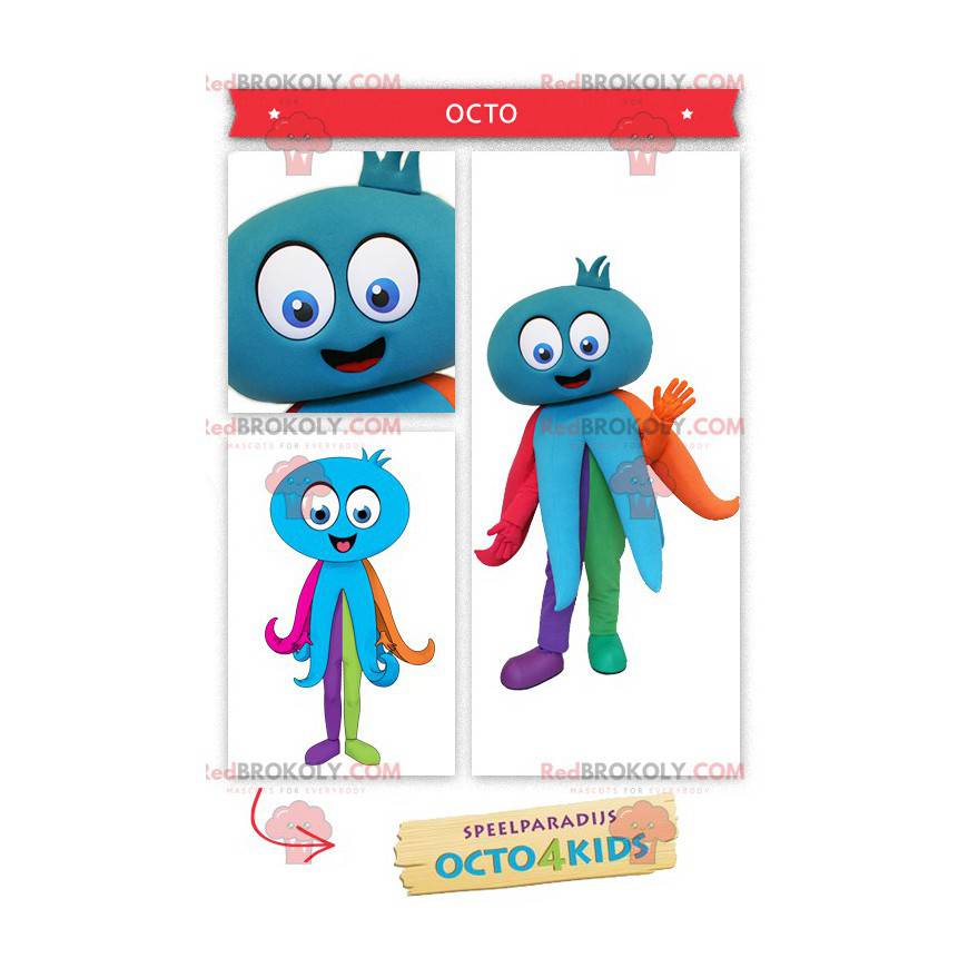 Reusachtige blauwe octopus mascotte - Redbrokoly.com
