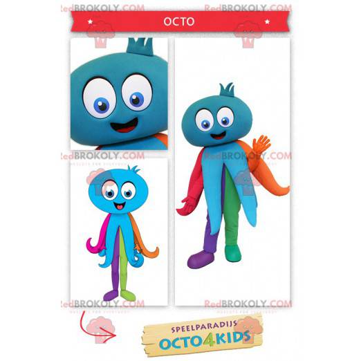 Giant blue octopus mascot - Redbrokoly.com