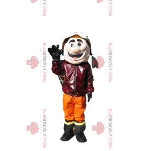 Aviator mascot fun with his glasses and a leather jacket