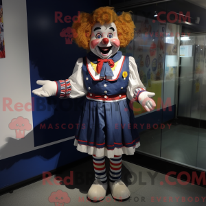 Navy Clown-maskotdraktfigur...