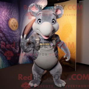 Grå Armadillo maskot...