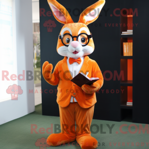 Orange kanin maskot kostume...