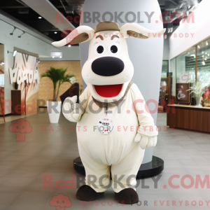 Cream Zebu mascot costume...