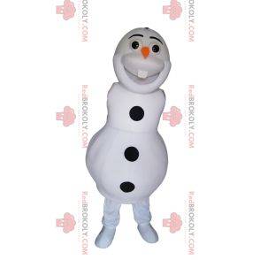 Mascote do boneco de neve branco com uma cenoura no nariz