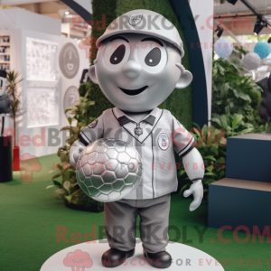 Silver Golf Ball mascot...