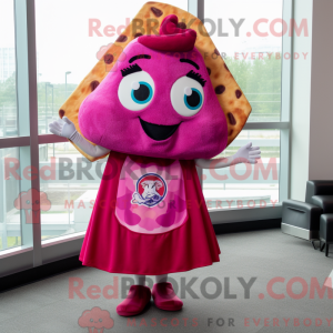 Magenta Pizza Slice maskot...