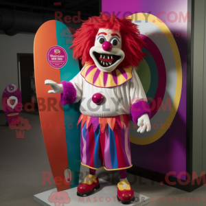 Magenta Evil Clown máscara...