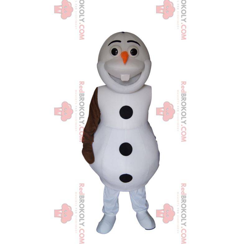 White snowman mascot with a carrot on the nose White snowman mascot with a carrot on the nose