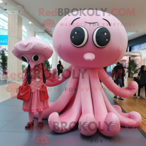 Rosa Octopus maskot...