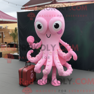 Rosa Octopus maskot...