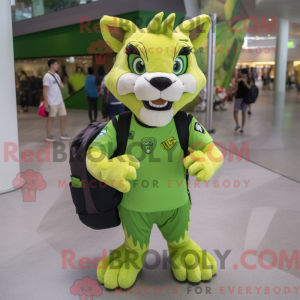 Lime Green Lynx maskot...