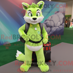 Lime Green Lynx maskot...