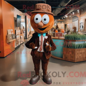 Brown Stilt Walker mascot...