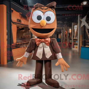 Brun Stilt Walker maskot...