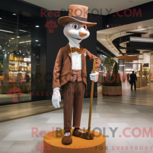 Brun Stilt Walker maskot...