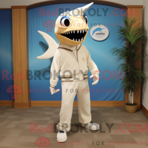 Cream Swordfish maskot...
