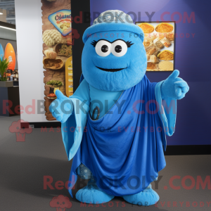Blå Falafel maskot kostume...