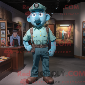 Teal Police Officer mascot...