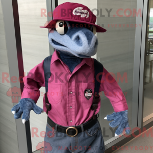 Magenta Utahraptor maskot...