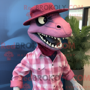 Magenta Utahraptor maskot...