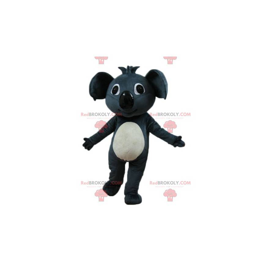 Mascote lindo coala gigante cinza e branco - Redbrokoly.com