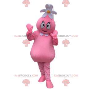 man mascotte met een kostuum in de kleuren van de Verenigde Staten