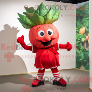 Rød majroe maskot kostume...